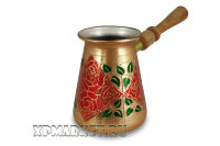 Турка для кофе медная "TimA" модель "Красная роза" 0,45 л с/р 