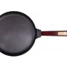  Сковорода блинная чугунная бордо Brizoll 240х15 деревянная ручка